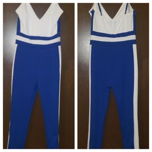 Blue and White Jumpsuit